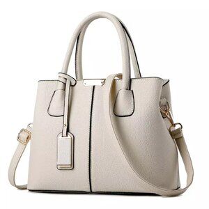 White Chic Sophistication Crossbody Leather Handbag